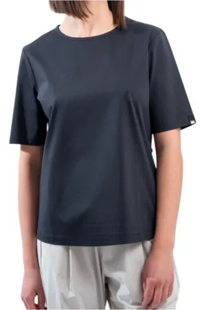 HERNO Femme, Tops, Bleu, Taille: 42 FR T-shirt bleu avec fermeture à bouton pression