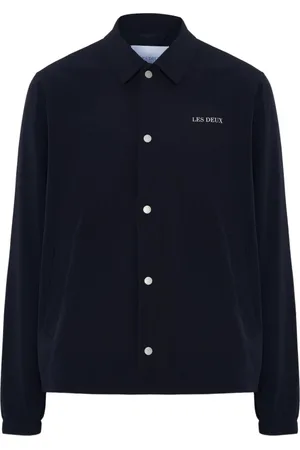 Les Deux Homme, Vestes, Bleu, Taille: L Veste Bleue avec Logo Miniature