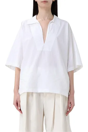BARENA Femme, Blouses et Chemises, Blanc, Taille: 40 FR Haut Blanc sans Manches Col en V
