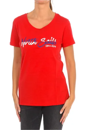 North Sails Femme, Tops, Rouge, Taille: 38 FR T-shirt à manches courtes avec encolure côtelée