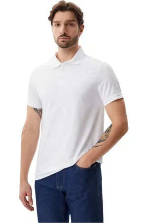 Calvin Klein Homme, Tops, Blanc, Taille: M Polo à manches courtes en blanc