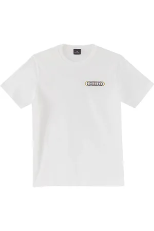 Paul Smith Homme, Tops, Blanc, Taille: M T-shirt en Coton Blanc avec Imprimé Graphique Cercles