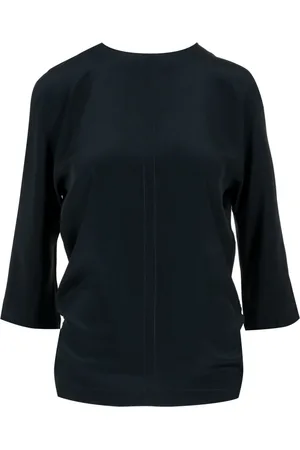 Nº21 Femme, Blouses et Chemises, Noir, Taille: 44 FR Haut Noir en Coton Col Rond