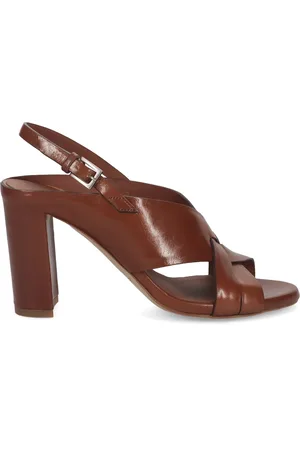 ROBERTO DEL CARLO Femme, Chaussures, Brun, Taille: 37 EU Sandales en Cuir Marron avec Bandes Croisées