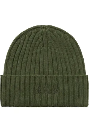 MC2 SAINT BARTH Homme, Accessoires, Vert, Taille: ONE Size Chapeau militaire en cachemire côtelé Wengen
