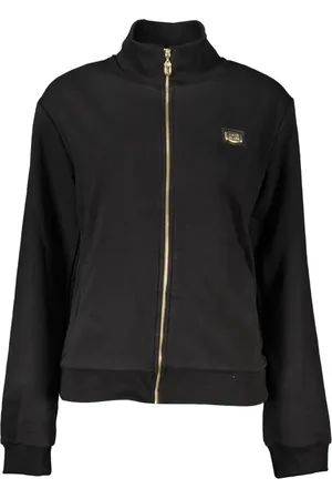 Roberto Cavalli Femme, Sweatshirts et sweats à capuche, Noir, Taille: 40 FR Sweat à Capuche Noir pour Femme avec Fermeture Éclair et Imprimé
