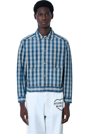 HUMAN MADE Homme, Vestes, Bleu, Taille: M Veste de travail à carreaux