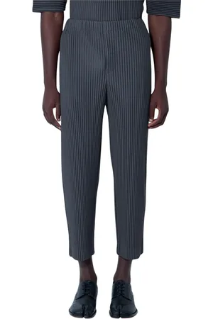 Issey Miyake Homme, Pantalons, Gris, Taille: L Pantalon Plissé Élastiqué