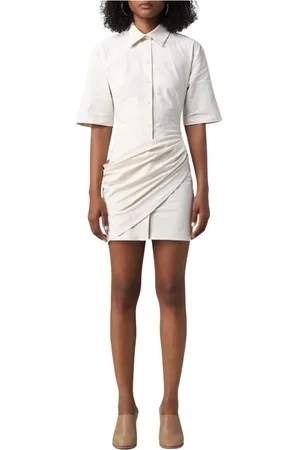Jacquemus Femme, Robes, , Taille: 38 FR Élégante Robe Chemise Ivoire Mini