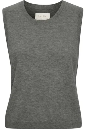 Part Two Femme, Pulls, Gris, Taille: 46 FR Pull en Tricot Doux Gris Moyen Chiné