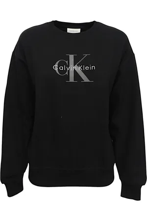 Calvin Klein Femme, Sweatshirts et sweats à capuche, Noir, Taille: 42 FR Sweat à Capuche en Coton avec Logo