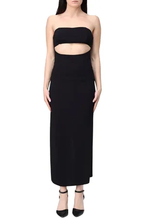HANITA Femme, Robes, Noir, Taille: 42 FR Robe Longue Jaune Crème