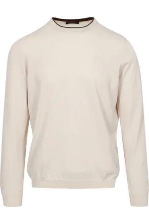 FAY Homme, Pulls, , Taille: M Pull en Coton Col Rond Sand+Brown