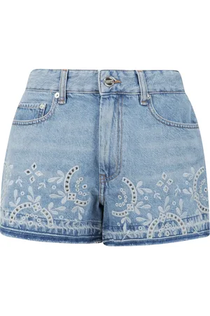 Ganni Femme, Shorts, Bleu, Taille: W25 Shorts avec détails en dentelle