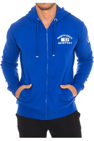 North Sails Homme, Sweatshirts et sweats à capuche, Bleu, Taille: 2XL Sweat à capuche avec fermeture éclair et bord côtelé