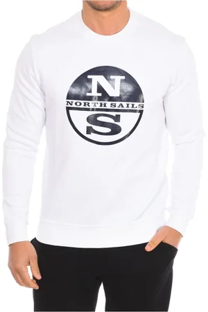 North Sails Homme, Sweatshirts et sweats à capuche, Blanc, Taille: XL Pull à col rond côtelé