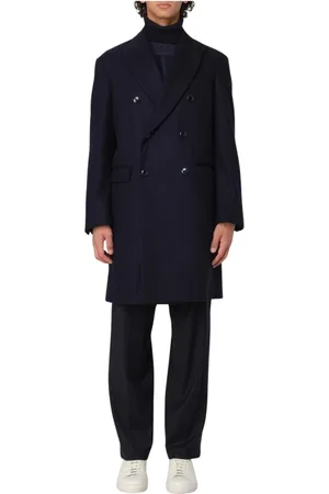 BARENA Homme, Manteaux, Bleu, Taille: M Manteau en Laine Bleu Élégant Manteau Homme
