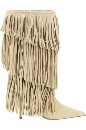 PARIS TEXAS Femme, Chaussures, , Taille: 39 EU Bottines Chic en Daim à Talon Chaton et Franges