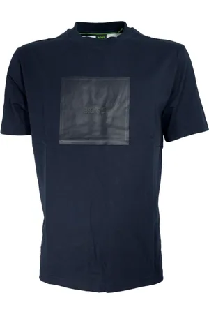 HUGO BOSS Homme, Tops, Bleu, Taille: S Tee-shirt à Rayures avec Logo en Jersey de Coton Bleu