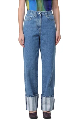 SUNNEI Femme, Jeans, Bleu, Taille: 38 FR Jeans taille haute chic avec poignets