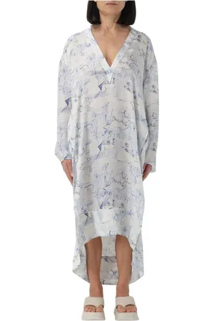Khaite Femme, Robes, Multicolore, Taille: 38 FR Élégante Robe Midi en Soie Imprimée
