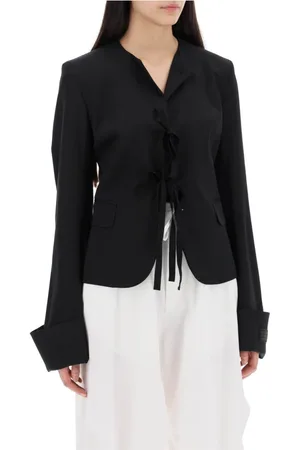 Maison Margiela Femme, Vestes, Noir, Taille: 38 FR Blazer Croisé à Col Rond