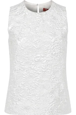 Max Mara Femme, Tops, Gris, Taille: 38 FR Haut sans Manches Jacquard Argent Veruska