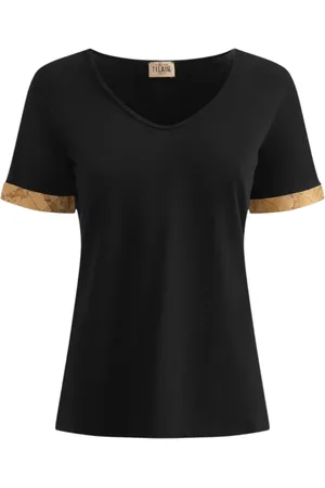 ALVIERO MARTINI 1A CLASSE Femme, Tops, Noir, Taille: 42 FR T-shirt noir Geo Classic à manches courtes