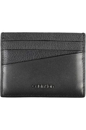 Calvin Klein Homme, Accessoires, Noir, Taille: ONE Size Élégant porte-cartes en cuir noir intemporel