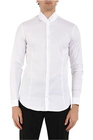 Patrizia Pepe Homme, Chemises, Blanc, Taille: XL Chemise en popeline stretch avec col diplomatique