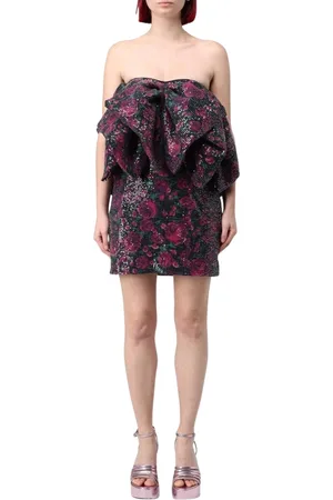 ROTATE Femme, Robes, Multicolore, Taille: 36 FR Robe Mini Pailletée Colorée avec Volants