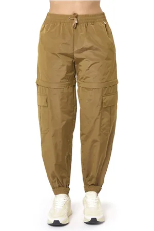 HERNO Femme, Pantalons, Brun, Taille: 36 FR Pantalon Cargo en Taffetas Camel