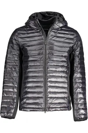 Calvin Klein Homme, Vestes, Noir, Taille: 2XL Veste Noire à Capuche en Nylon avec Poches