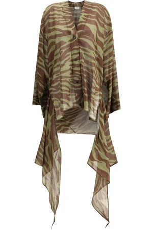 The Attico Femme, Robes, Multicolore, Taille: 36 FR Robe Asymétrique à Imprimé Animal