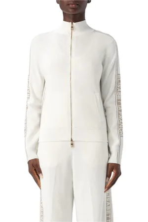 Elisabetta Franchi Femme, Pulls, Blanc, Taille: 38 FR Ensemble de survêtement bleu ZipUp
