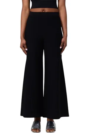 LIVIANA CONTI Femme, Pantalons, Noir, Taille: 40 FR Pantalon Large en Tricot Élégant