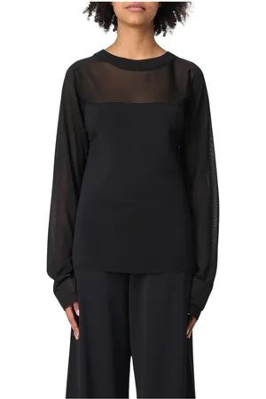 LIVIANA CONTI Femme, Pulls, Noir, Taille: 40 FR Haut en Tricot à Manches en Maille Élégant