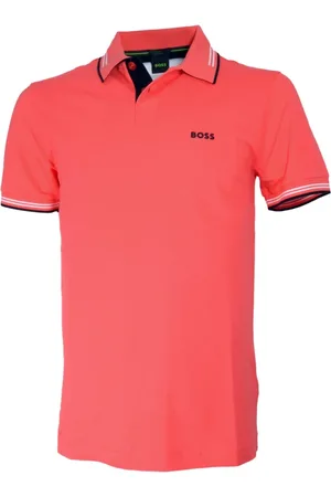 HUGO BOSS Homme, Tops, Rouge, Taille: 2XL Polo Slim Fit en Piqué de Coton Rouge