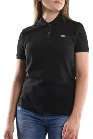 Lacoste Femme, Tops, Noir, Taille: 40 FR Polo T-shirt
