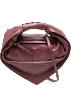 Federico Cina Femme, Sacs, Rouge, Taille: ONE Size Sac à Main en Cuir Rouge Bordeaux