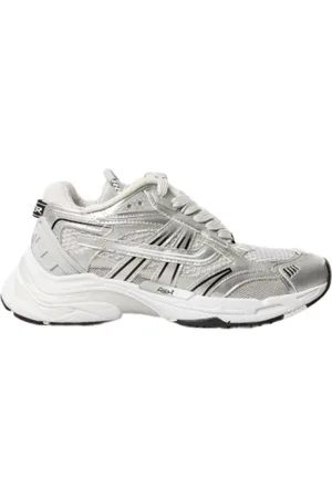 Ash Femme, Chaussures, Gris, Taille: 36 EU Race 05 Baskets en Cuir Argenté
