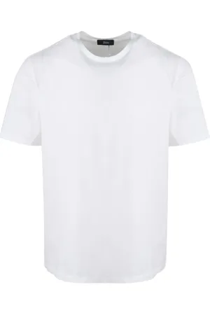 HERNO Homme, Tops, Blanc, Taille: M T-shirt en coton à col rond Ss23