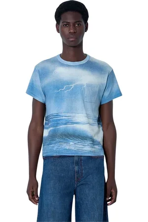 ERL Homme, Tops, Bleu, Taille: M T-shirt tricot tempête