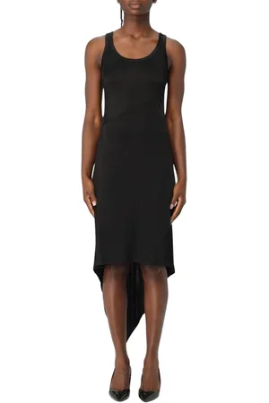 Helmut Lang Femme, Robes, Noir, Taille: 42 FR Élégante Robe Midi en Jersey Noir