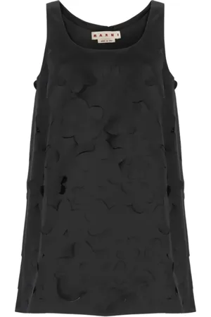 Marni Femme, Robes, Noir, Taille: 38 FR Robe Midi sans Manches Noire avec Jupe Plissée