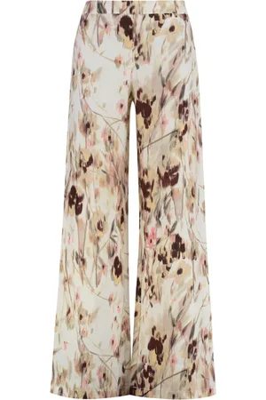120% Lino Femme, Pantalons, Multicolore, Taille: 38 FR Pantalon en Lin Insertion Taille Élastique