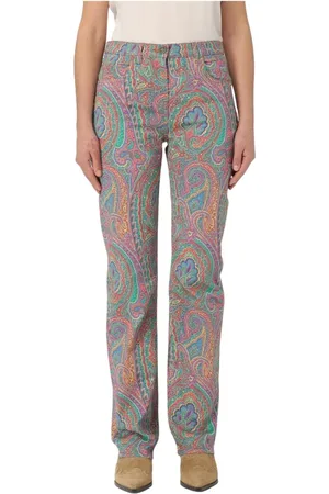 Etro Femme, Jeans, Multicolore, Taille: W28 Jean Multicolore à Imprimé Paisley et Coupe Décontractée
