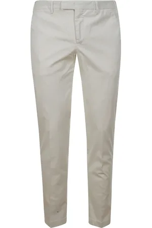 PT Torino Homme, Pantalons, Blanc, Taille: L Pantalon Blanc En Lyocell Sur Mesure