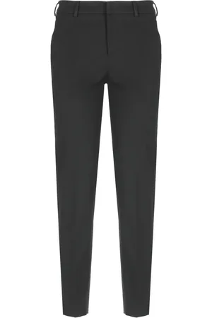 PT Torino Femme, Pantalons, Noir, Taille: 38 FR Pantalon en coton noir avec passants de ceinture