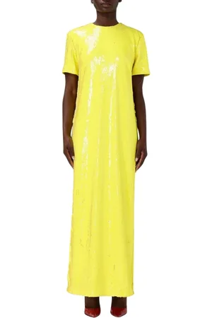 Msgm Femme, Robes, Jaune, Taille: 36 FR Robe Midi Sans Manches Jaune